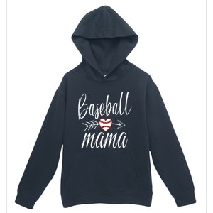 Baseball Mama Heart Mother's Day Mom For Baseball Lovers Gift Urban Pullover Hoodie