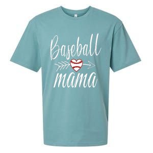 Baseball Mama Heart Mother's Day Mom For Baseball Lovers Gift Sueded Cloud Jersey T-Shirt