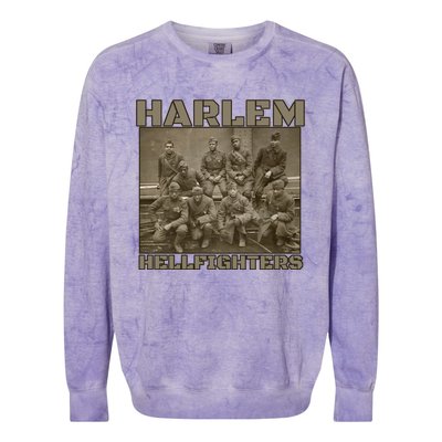 Black Military History Usa Black History Harlem Hellfighters Great Gift Colorblast Crewneck Sweatshirt