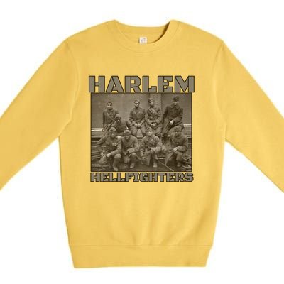 Black Military History Usa Black History Harlem Hellfighters Great Gift Premium Crewneck Sweatshirt