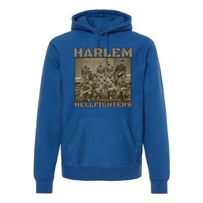 Black Military History Usa Black History Harlem Hellfighters Great Gift Premium Hoodie