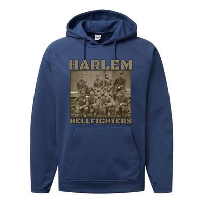 Black Military History Usa Black History Harlem Hellfighters Great Gift Performance Fleece Hoodie