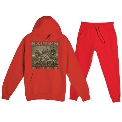 Black Military History Usa Black History Harlem Hellfighters Great Gift Premium Hooded Sweatsuit Set