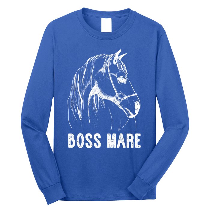 Boss Mare Horseback Riding Equestrians Horse Gift Long Sleeve Shirt