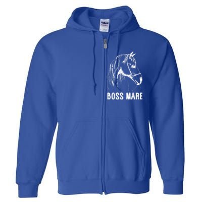 Boss Mare Horseback Riding Equestrians Horse Gift Full Zip Hoodie