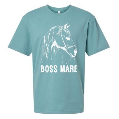 Boss Mare Horseback Riding Equestrians Horse Gift Sueded Cloud Jersey T-Shirt