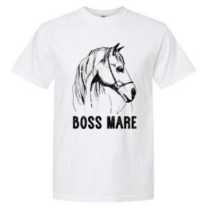 Boss Mare Horseback Riding Equestrians Horse Gift Garment-Dyed Heavyweight T-Shirt