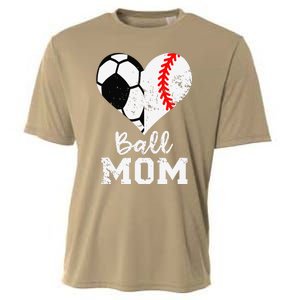 Ball Mom Heart Funny Baseball Soccer Mom Cooling Performance Crew T-Shirt