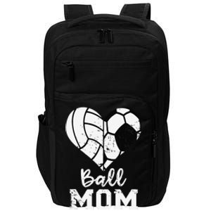 Ball Mom Heart Funny Soccer Volleyball Mom Impact Tech Backpack