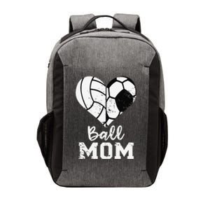 Ball Mom Heart Funny Soccer Volleyball Mom Vector Backpack