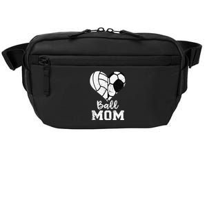 Ball Mom Heart Funny Soccer Volleyball Mom Crossbody Pack