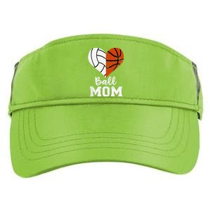 Ball Mom Heart Funny Volleyball Basketball Mom Adult Drive Performance Visor