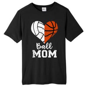 Ball Mom Heart Funny Volleyball Basketball Mom Tall Fusion ChromaSoft Performance T-Shirt