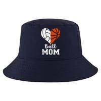 Ball Mom Heart Funny Volleyball Basketball Mom Cool Comfort Performance Bucket Hat