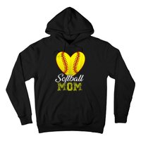 Ball Mom Heart Baseball Softball Mama Mothers Day 2024 Hoodie