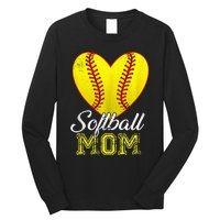 Ball Mom Heart Baseball Softball Mama Mothers Day 2024 Long Sleeve Shirt