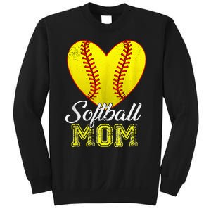 Ball Mom Heart Baseball Softball Mama Mothers Day 2024 Sweatshirt