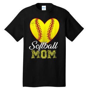 Ball Mom Heart Baseball Softball Mama Mothers Day 2024 Tall T-Shirt