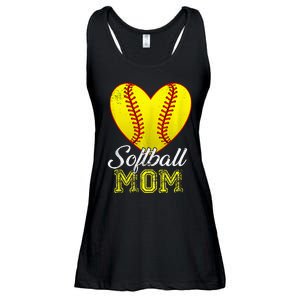 Ball Mom Heart Baseball Softball Mama Mothers Day 2024 Ladies Essential Flowy Tank