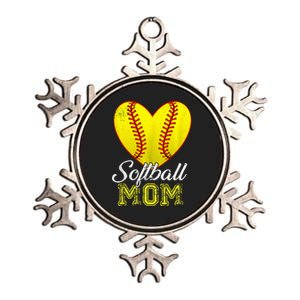 Ball Mom Heart Baseball Softball Mama Mothers Day 2024 Metallic Star Ornament