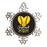 Ball Mom Heart Baseball Softball Mama Mothers Day 2024 Metallic Star Ornament