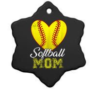 Ball Mom Heart Baseball Softball Mama Mothers Day 2024 Ceramic Star Ornament