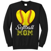 Ball Mom Heart Baseball Softball Mama Mothers Day 2024 Tall Sweatshirt