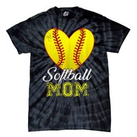 Ball Mom Heart Baseball Softball Mama Mothers Day 2024 Tie-Dye T-Shirt