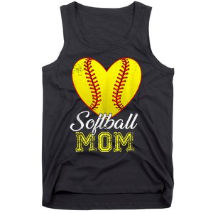 Ball Mom Heart Baseball Softball Mama Mothers Day 2024 Tank Top