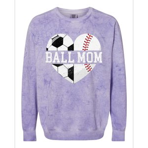 Ball Mom Heart Funny Baseball Soccer Mom Colorblast Crewneck Sweatshirt