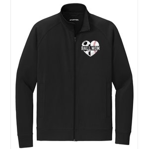 Ball Mom Heart Funny Baseball Soccer Mom Stretch Full-Zip Cadet Jacket