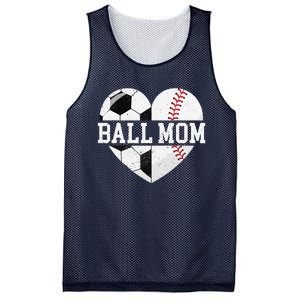 Ball Mom Heart Funny Baseball Soccer Mom Mesh Reversible Basketball Jersey Tank