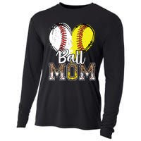 Ball Mom Heart Baseball Softball Mama Mothers Day Cooling Performance Long Sleeve Crew