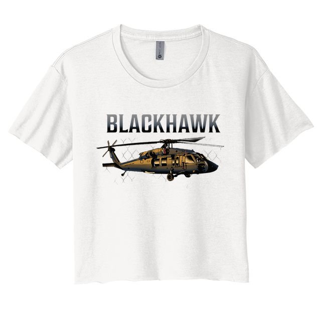 Blackhawk Military Helicopter Crop Top