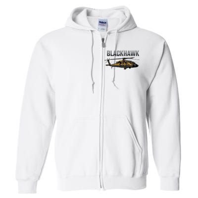 Blackhawk Military Helicopter Full Zip Hoodie