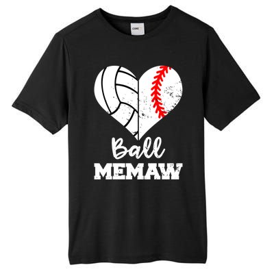 Ball Memaw Heart Funny Baseball Volleyball Memaw Funny Gift Tall Fusion ChromaSoft Performance T-Shirt