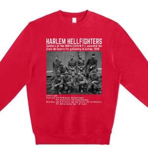 Black Military History Usa Black History Harlem Hellfighters Premium Crewneck Sweatshirt