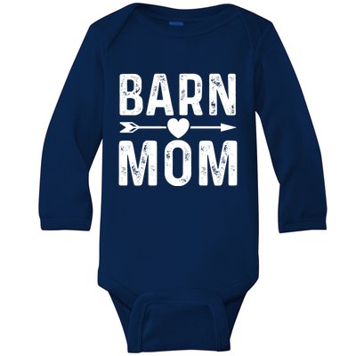 Barn Mom Horse Riding Barnyard Animals Mothers Day Funny Gift Baby Long Sleeve Bodysuit