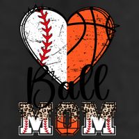 Ball Mom Heart Basketball Baseball Mom Gift Beanie