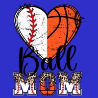 Ball Mom Heart Basketball Baseball Mom Gift 16 in Basic Backpack