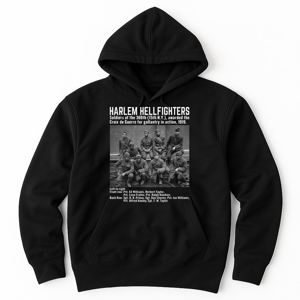 Black Military History USA Black History Harlem Hellfighters Hoodie