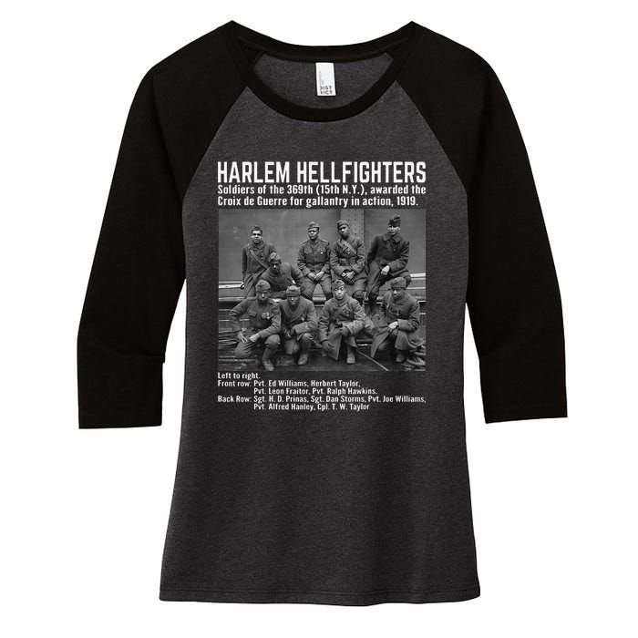 Black Military History USA Black History Harlem Hellfighters Women's Tri-Blend 3/4-Sleeve Raglan Shirt