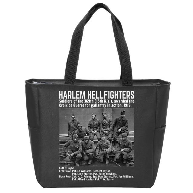 Black Military History USA Black History Harlem Hellfighters Zip Tote Bag