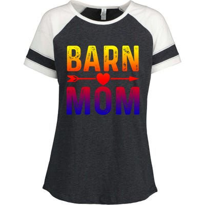 Barn Mom Horse Riding Barnyard Animals Mothers Day Funny Gift Enza Ladies Jersey Colorblock Tee