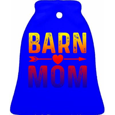 Barn Mom Horse Riding Barnyard Animals Mothers Day Funny Gift Ceramic Bell Ornament