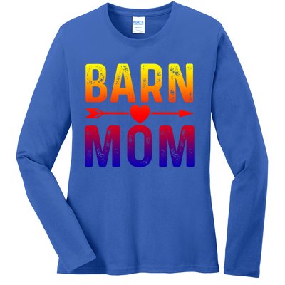 Barn Mom Horse Riding Barnyard Animals Mothers Day Funny Gift Ladies Long Sleeve Shirt