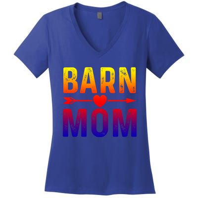 Barn Mom Horse Riding Barnyard Animals Mothers Day Funny Gift Women's V-Neck T-Shirt