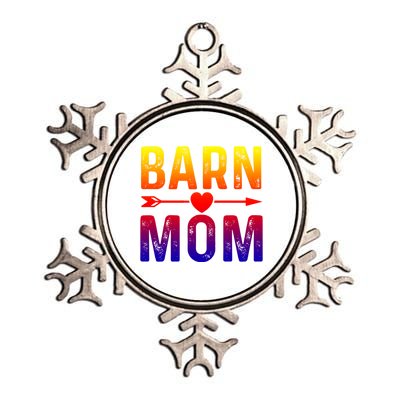 Barn Mom Horse Riding Barnyard Animals Mothers Day Funny Gift Metallic Star Ornament