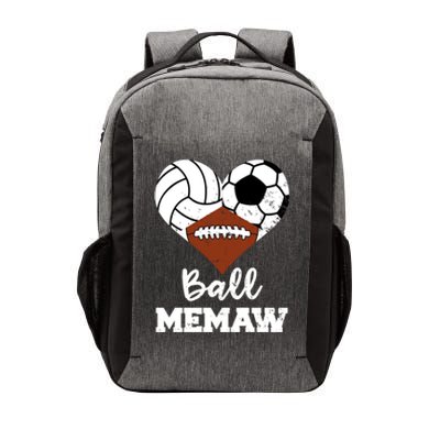 Ball Memaw Heart Funny Volleyball Soccer Football Memaw Gift Vector Backpack