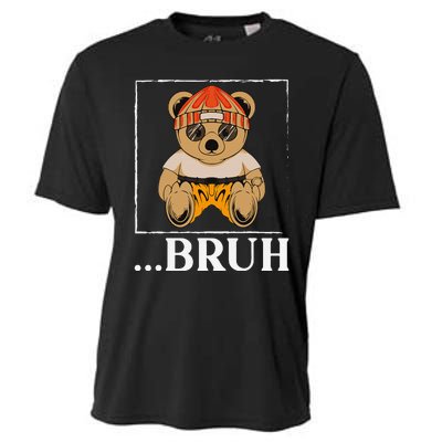 Bruh Meme Hip Hop Teddy Bear Funny Teens Teenager Cooling Performance Crew T-Shirt